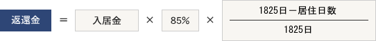 1人入居で退去された場合の計算式